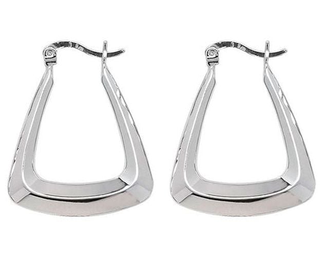 Silver Creole Triangle Hoop Earrings G5877 Jewellery - James Moore TH - Modalova