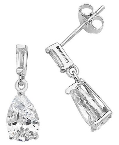 SILVER DOUBLE CZ DROP EARRINGS G51120 Jewellery - James Moore TH - Modalova