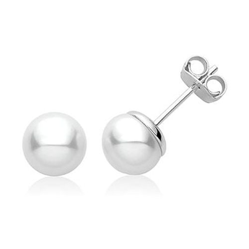 Silver 7mm Pearl Stud Earrings G51408 Jewellery - James Moore TH - Modalova