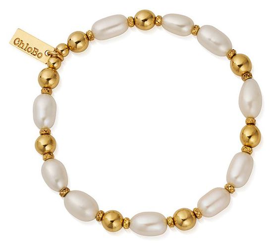 Ocean Pearl Bracelet Gold-Plated Sterling Silver Jewellery - ChloBo - Modalova