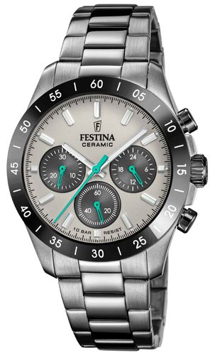 Ceramic Chronograph (39mm) Dial / Stainless Watch - Festina - Modalova