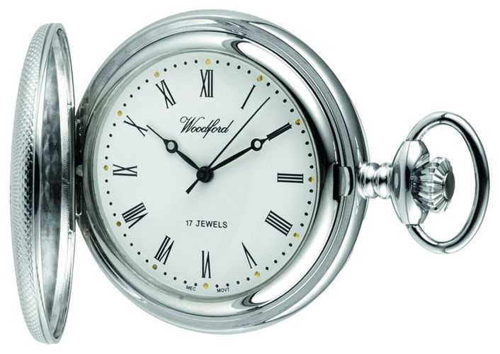 Chrome Dial half Hunter Mechanical Pocket Watch - Woodford - Modalova