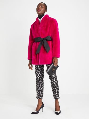 Bow-Waist Faux Fur Coat - Kate Spade New York - Modalova