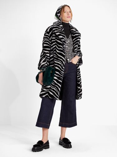 Bold Zebra Faux Fur Coat - Kate Spade New York - Modalova