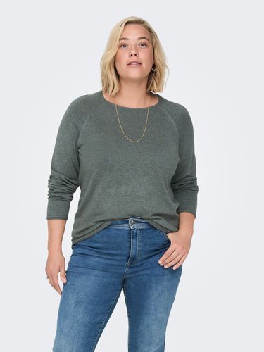 Curvy Solid Colored Knitted Pullover - ONLY - Modalova