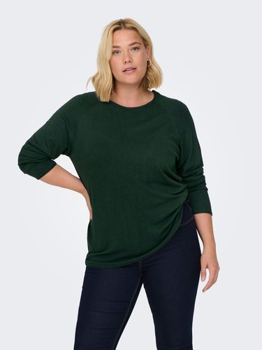 Curvy Solid Colored Knitted Pullover - ONLY - Modalova