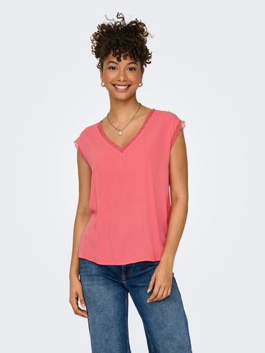 V-neck Top With Lace Details - ONLY - Modalova