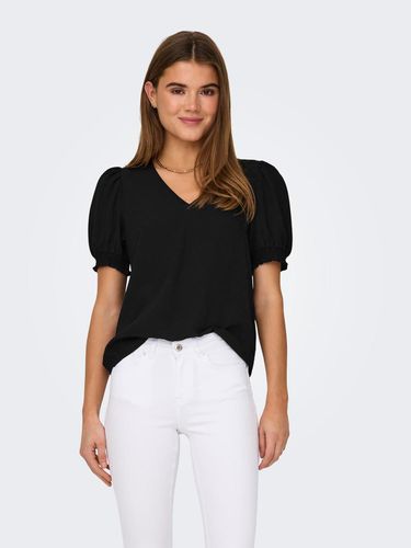 V-neck Top With Puff Sleeves - ONLY - Modalova