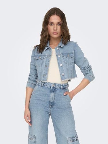 Cropped Denim Jacket With Raw Edge - ONLY - Modalova