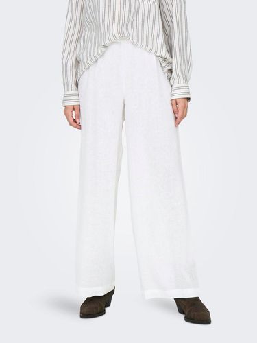 High Waisted Linen Blend Trousers - ONLY - Modalova