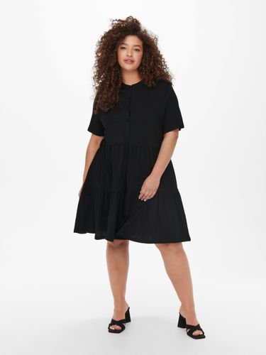 Curvy Short Sleeved Placket Dress - ONLY - Modalova