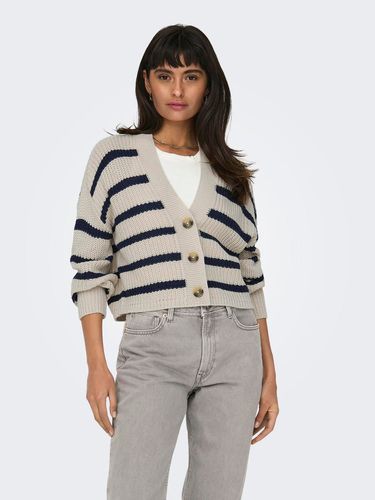 Knitted Cardigan With Stripes - ONLY - Modalova