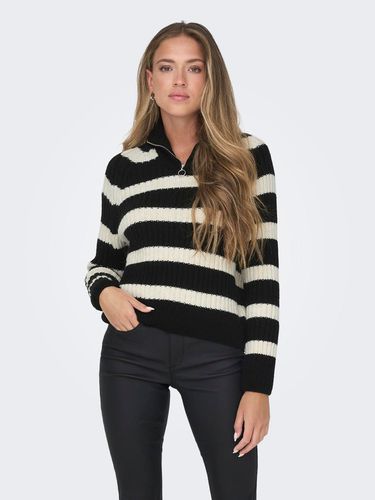 Highneck Zip Knitted Pullover - ONLY - Modalova
