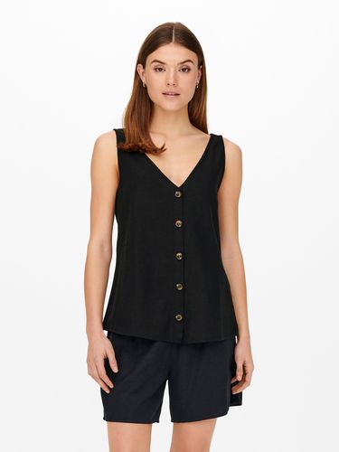Short Sleeved Linen Button Top - ONLY - Modalova
