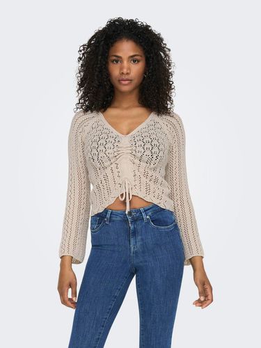 V-neck Knit With Ruching Details - ONLY - Modalova