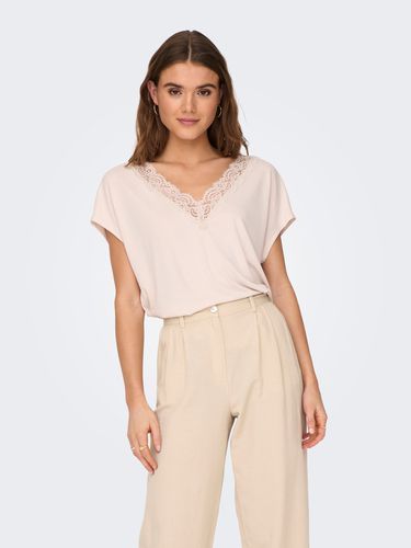 V-neck Top With Lace Details - ONLY - Modalova