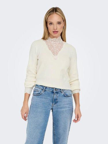 V-neck Knitted Pullover With Lace - ONLY - Modalova