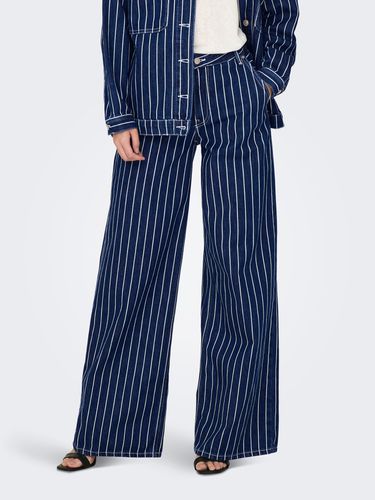 Onlvela High Waist Stripe Ex Wide Jeans - ONLY - Modalova