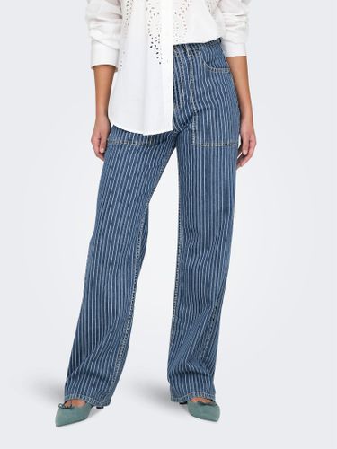 Onlkirsi High Waist Wide Worker Stripe Jeans - ONLY - Modalova