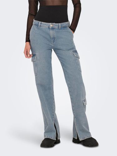 Wide Leg Fit Low Waist Split Hems Jeans - ONLY - Modalova