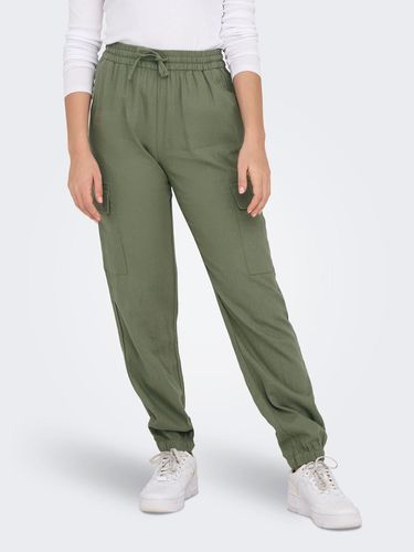 Cargo Fit Mid Waist Fitted Hems Trousers - ONLY - Modalova