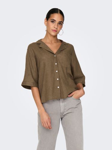 Linen Shirt With Chest Pocket - ONLY - Modalova