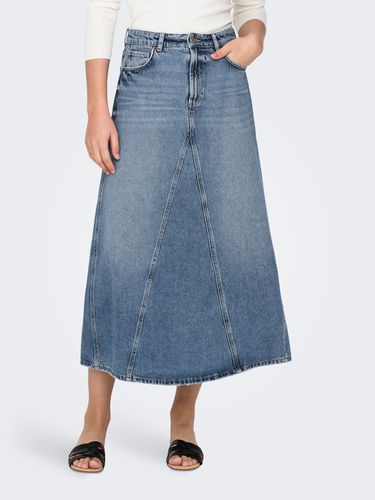 Midi Højtaljet Denim Nederdel - ONLY - Modalova