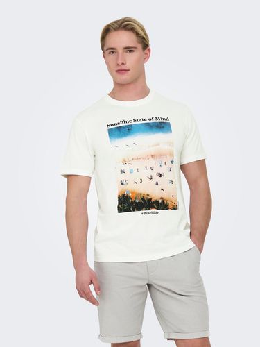 O-neck T-shirt With Print - ONLY & SONS - Modalova