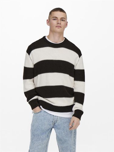 Striped knitted pullover - ONLY & SONS - Modalova