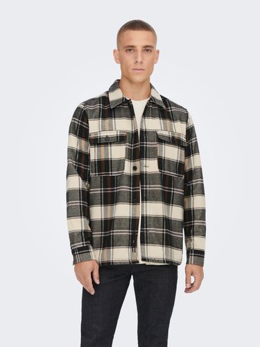Loose Fit Checked twill overshirt - ONLY & SONS - Modalova