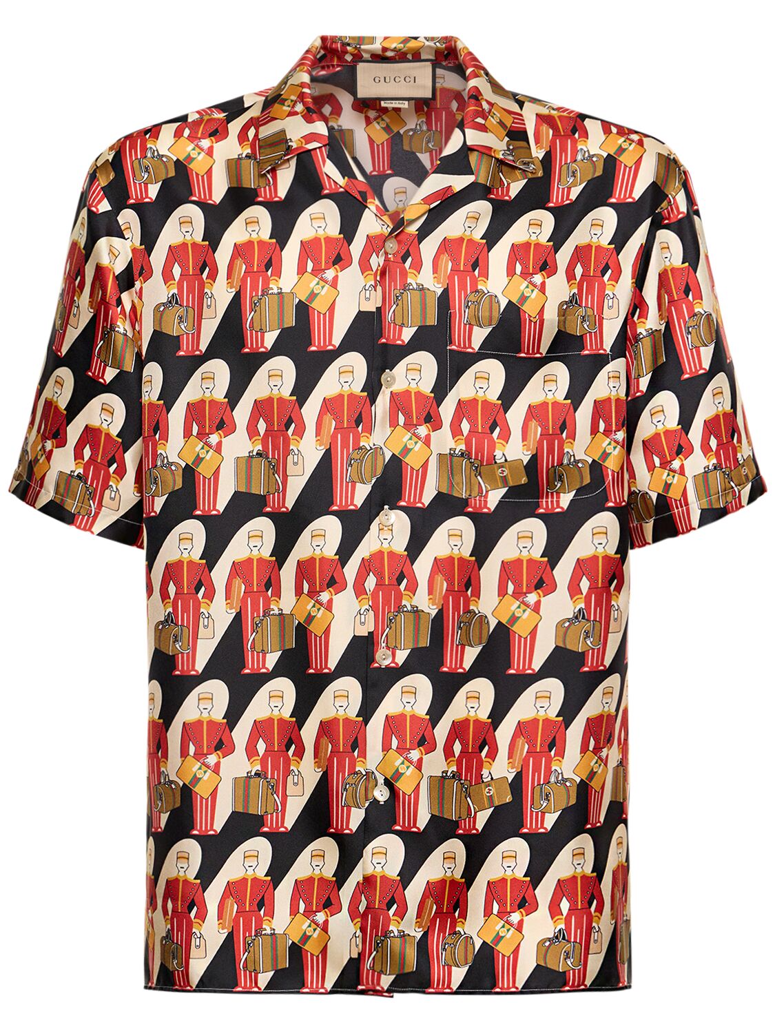 Hombre Camisa Bowling De Seda Estampada / 44 - GUCCI - Modalova