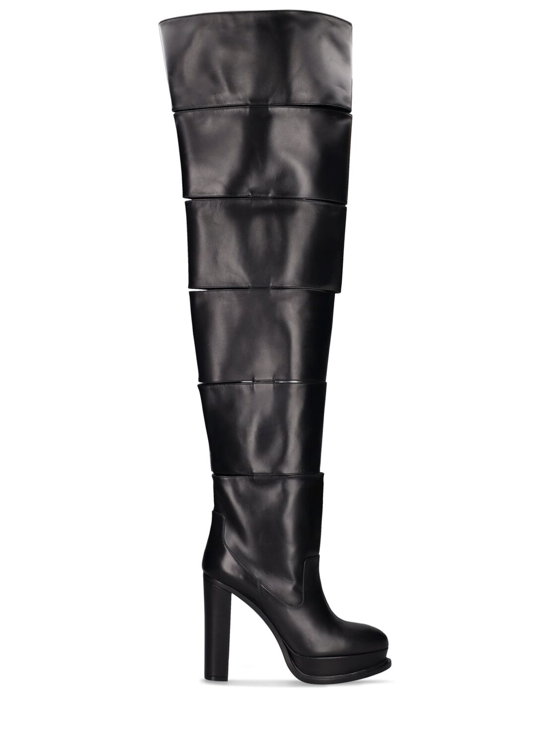 Mm Leather Tall Boots - ALEXANDER MCQUEEN - Modalova