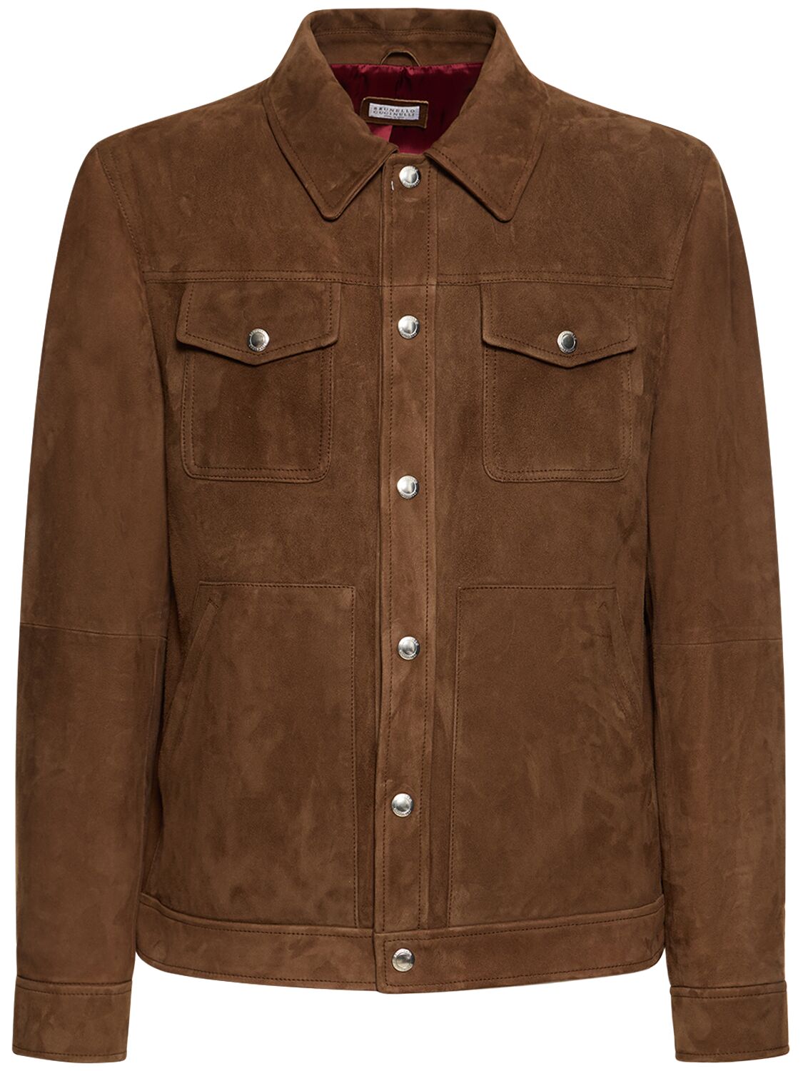 Leather Buttoned Jacket - BRUNELLO CUCINELLI - Modalova