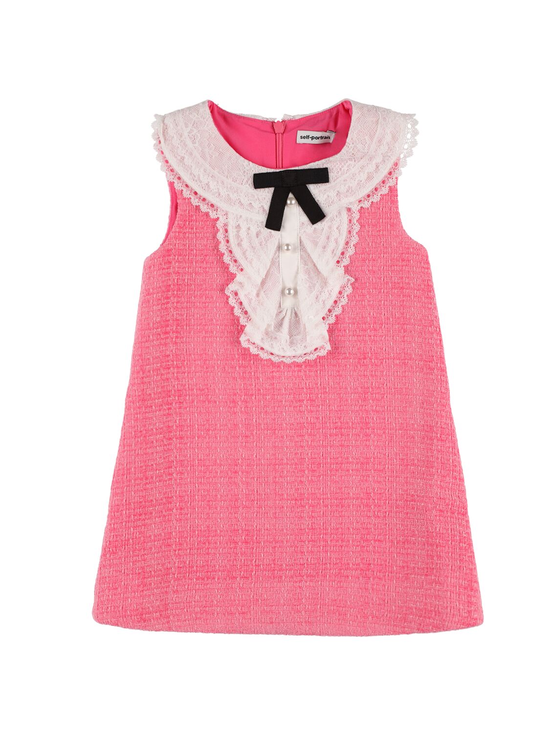 Cotton Knit Sleeveless Dress W/ Bow - SELF-PORTRAIT - Modalova