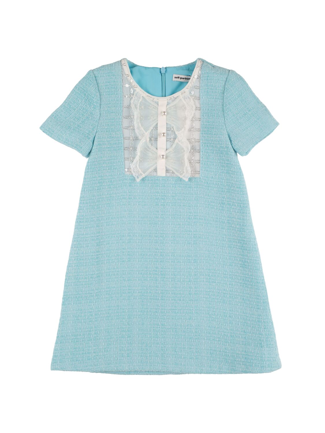 Cotton Knit Shirt Dress W/ Sequins - SELF-PORTRAIT - Modalova