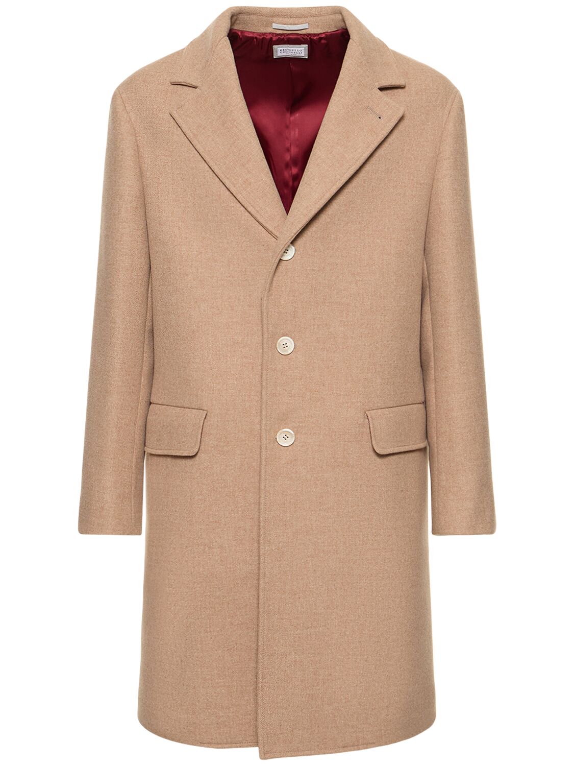 Wool Flannel Overcoat - BRUNELLO CUCINELLI - Modalova