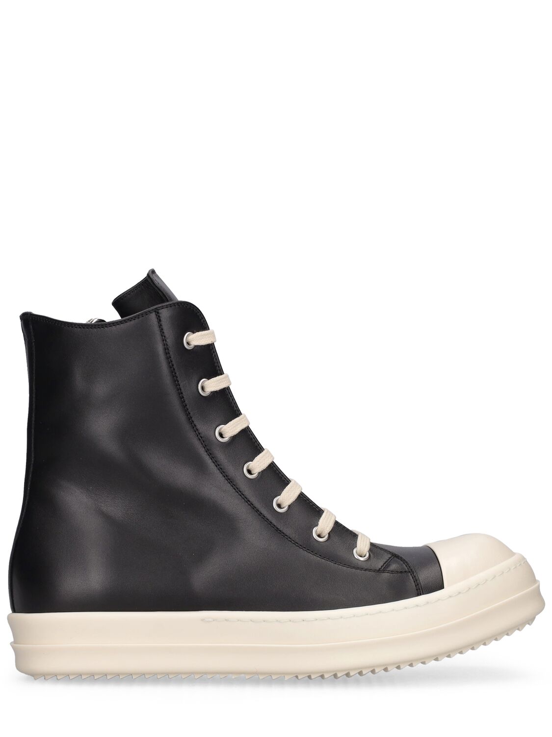 Leather High Top Sneakers - RICK OWENS - Modalova