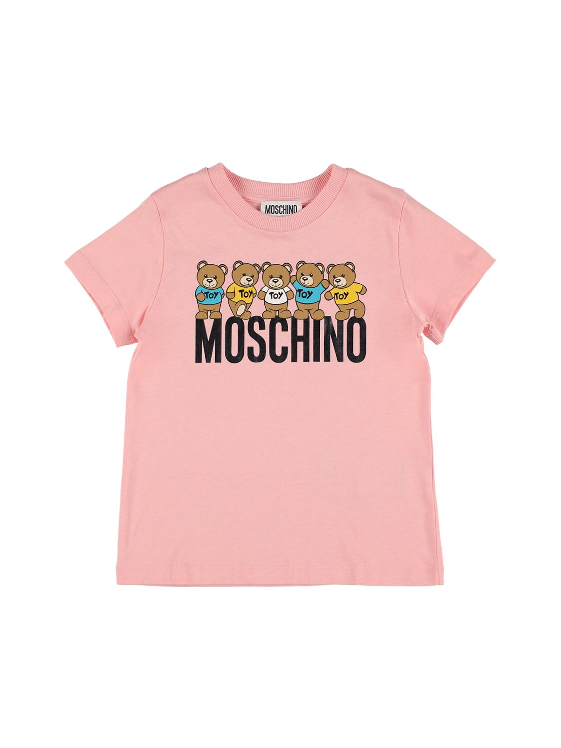 T-shirt In Jersey Di Cotone Stampato - MOSCHINO - Modalova