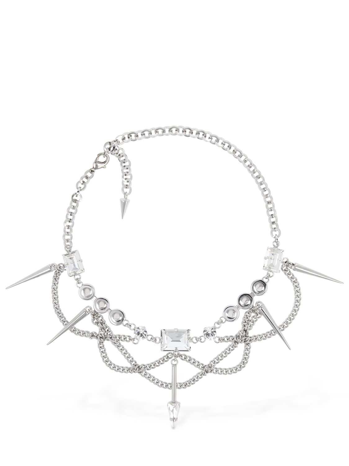 Chain Necklace W/ Spikes & Crystals - ALESSANDRA RICH - Modalova