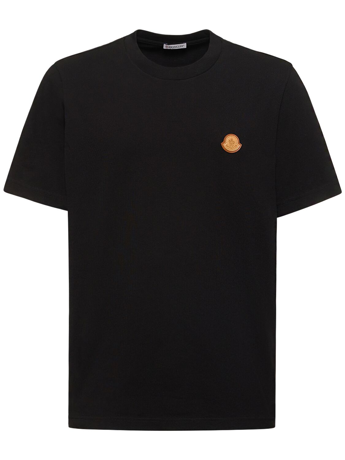 Logo Patch Cotton Jersey T-shirt - MONCLER - Modalova