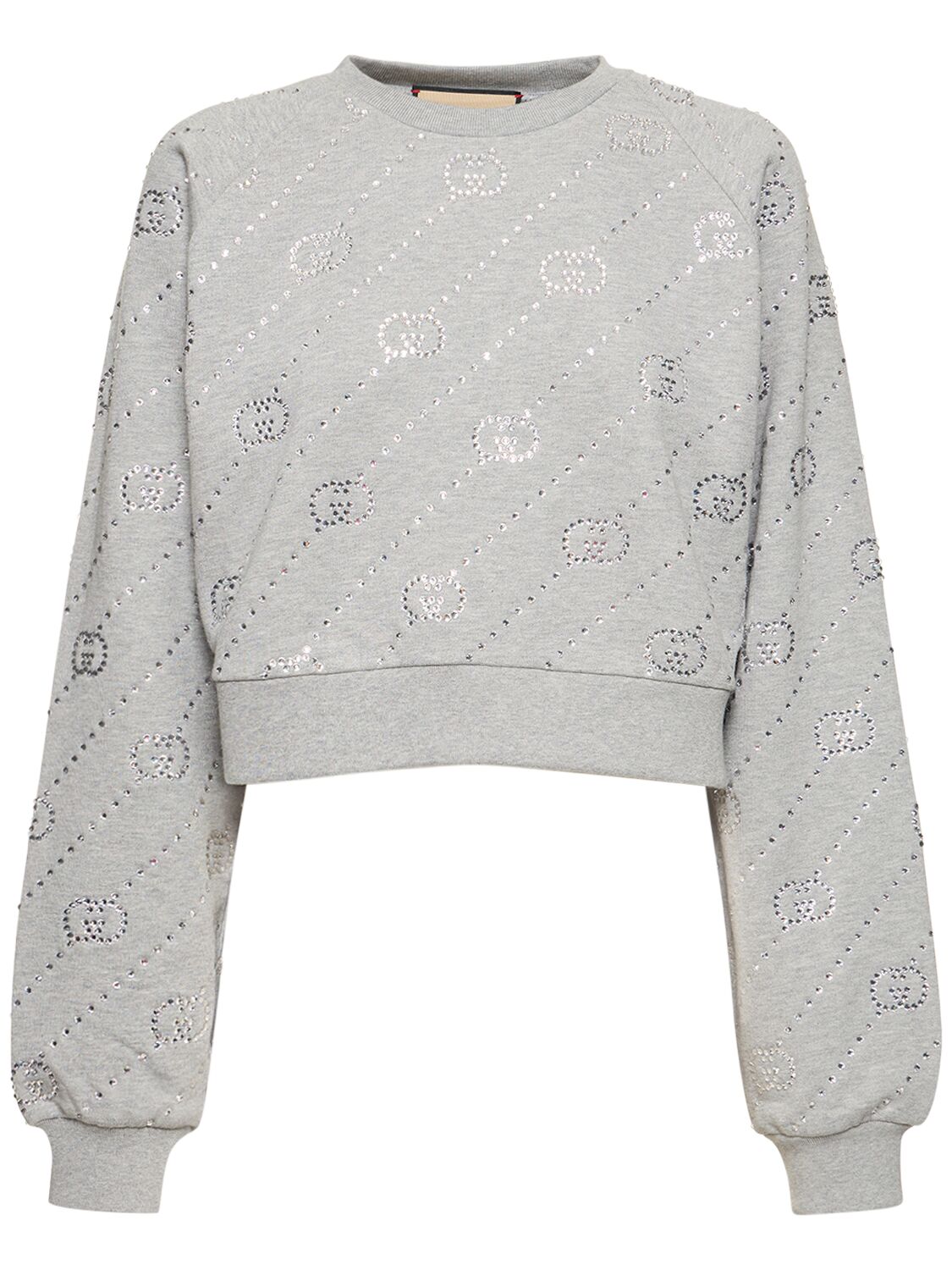 Gg Cotton Jersey Crop Sweatshirt - GUCCI - Modalova