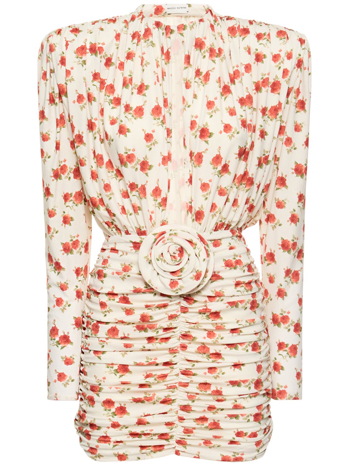 Printed Jersey Mini Dress W/rose - MAGDA BUTRYM - Modalova