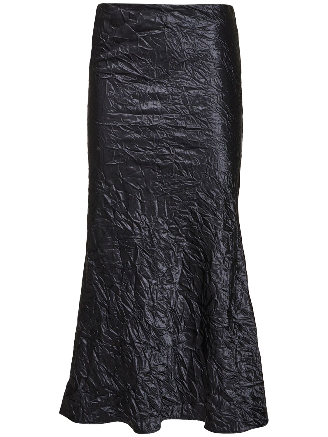 Wrinkled Satin Flared Midi Skirt - THE ATTICO - Modalova