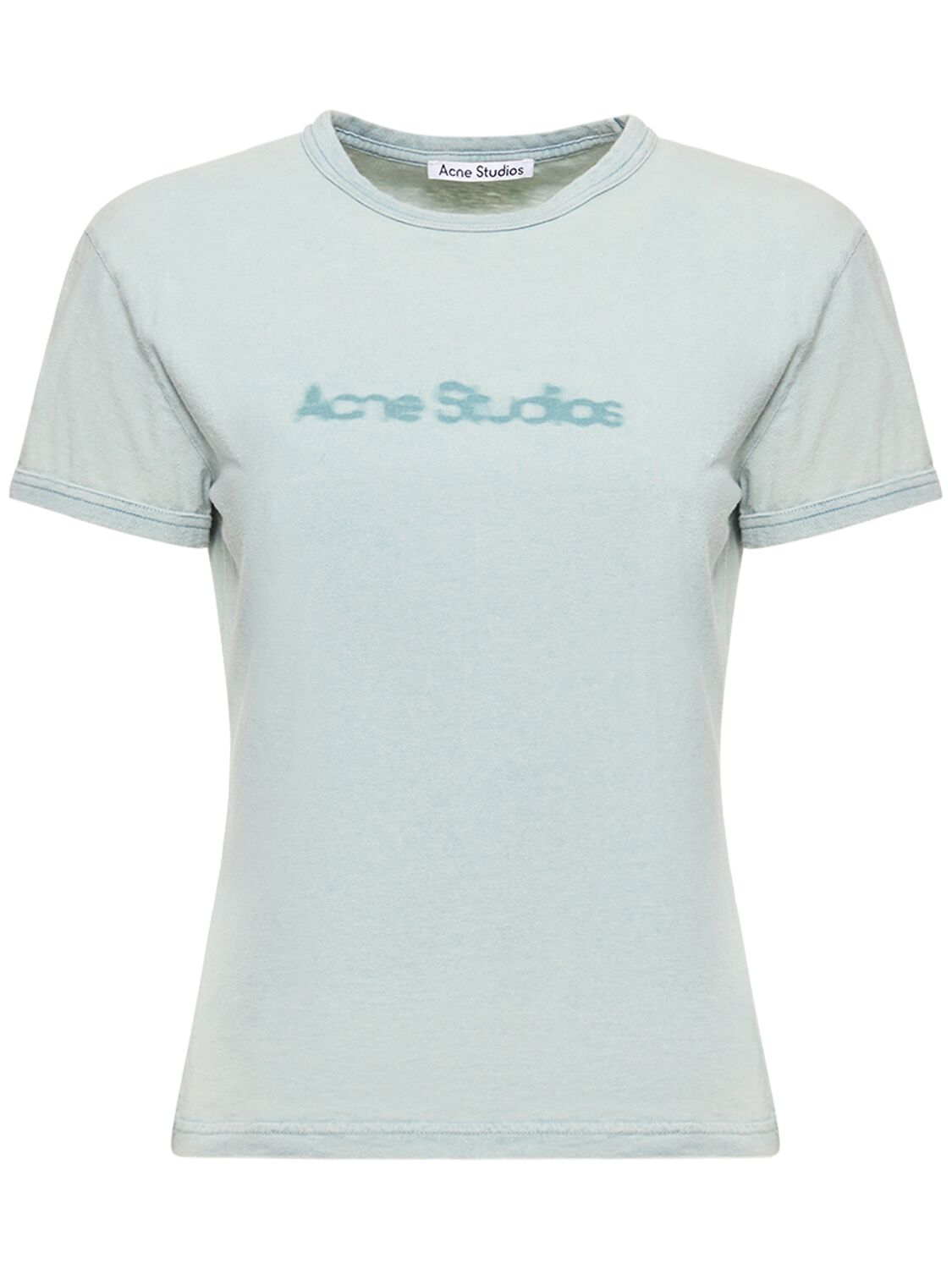 Faded Cotton Jersey T-shirt W/logo - ACNE STUDIOS - Modalova