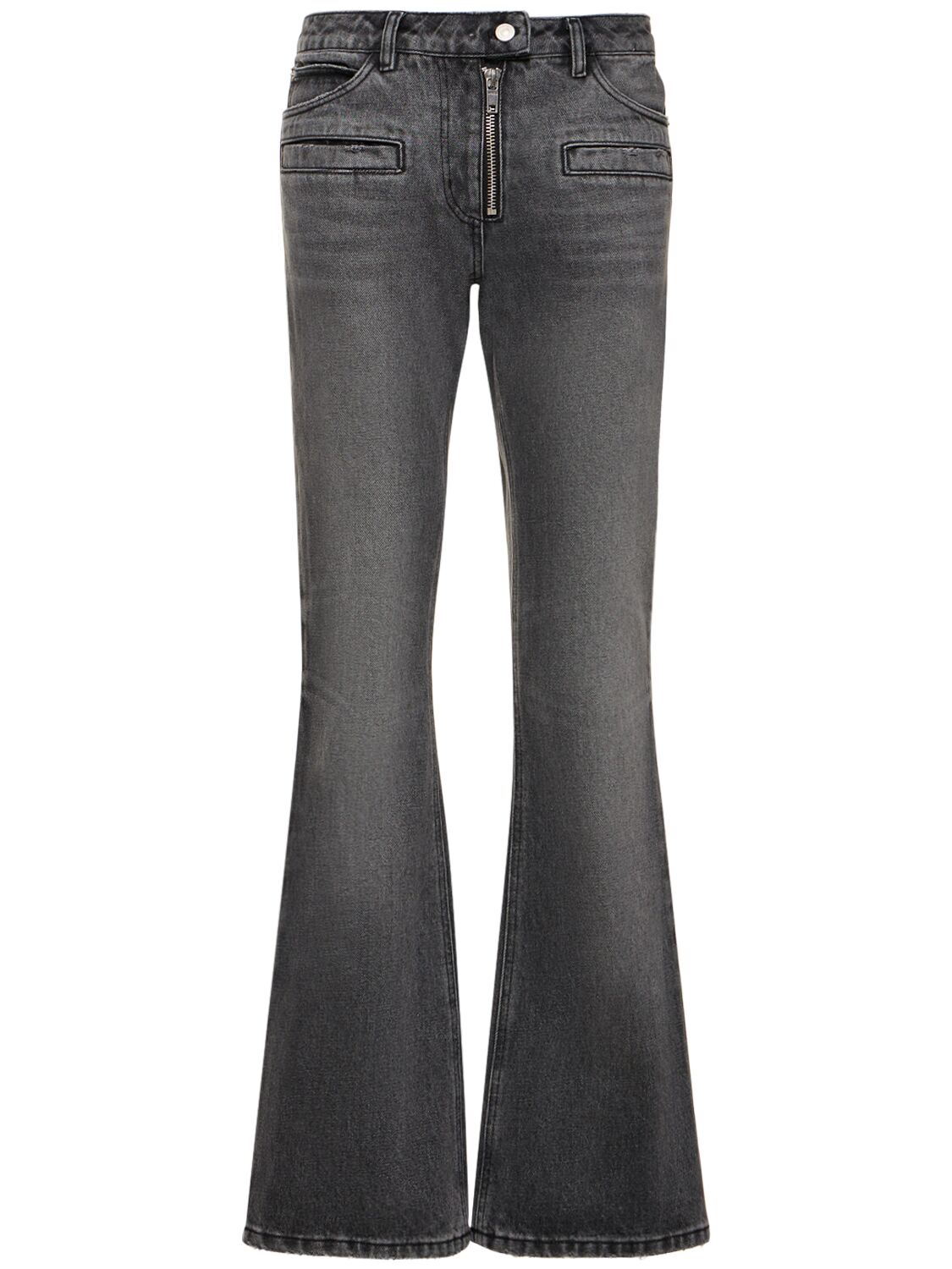 Zipped Denim Bootcut Jeans - COURREGES - Modalova