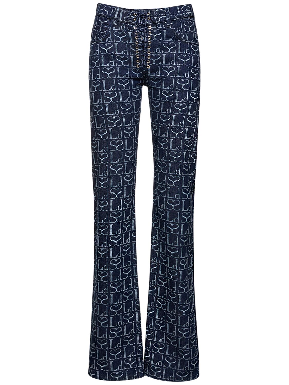 Jeans Dritti In Denim Con Logo - LUDOVIC DE SAINT SERNIN - Modalova