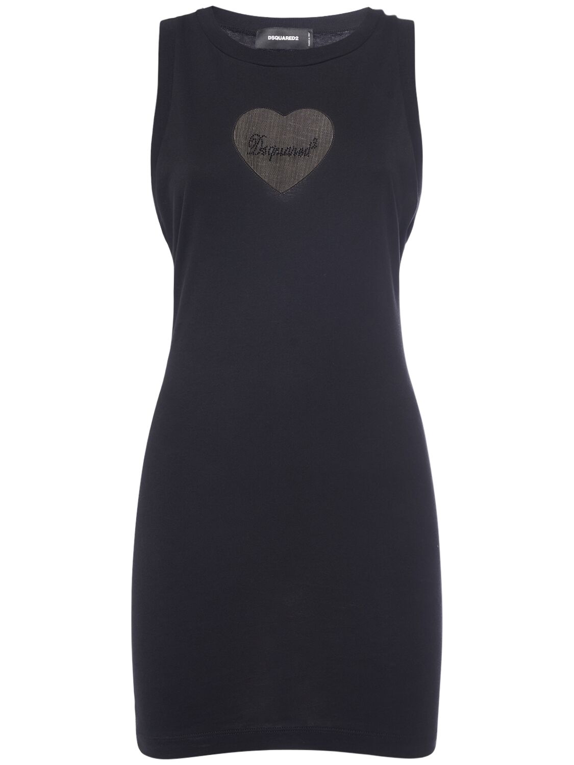 Cotton Jersey Mini Dress W/logo Heart - DSQUARED2 - Modalova