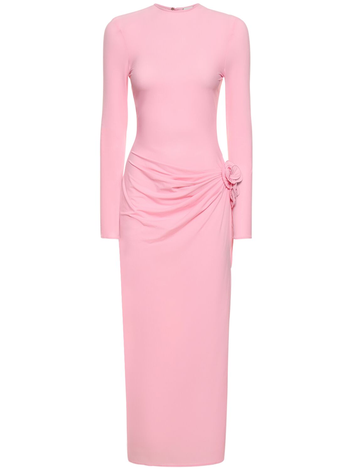 Draped silk-blend blouse in pink - Magda Butrym