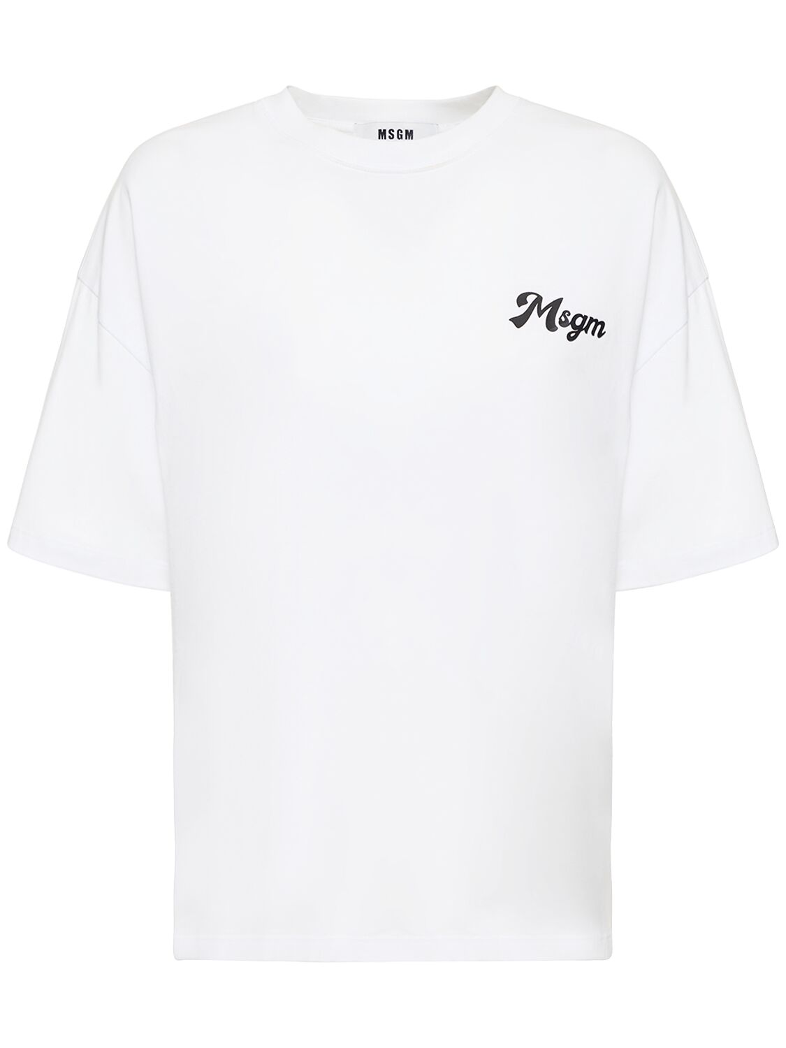 Mujer Camiseta De Algodón Con Logo Blanco Óptico Xxs - MSGM - Modalova