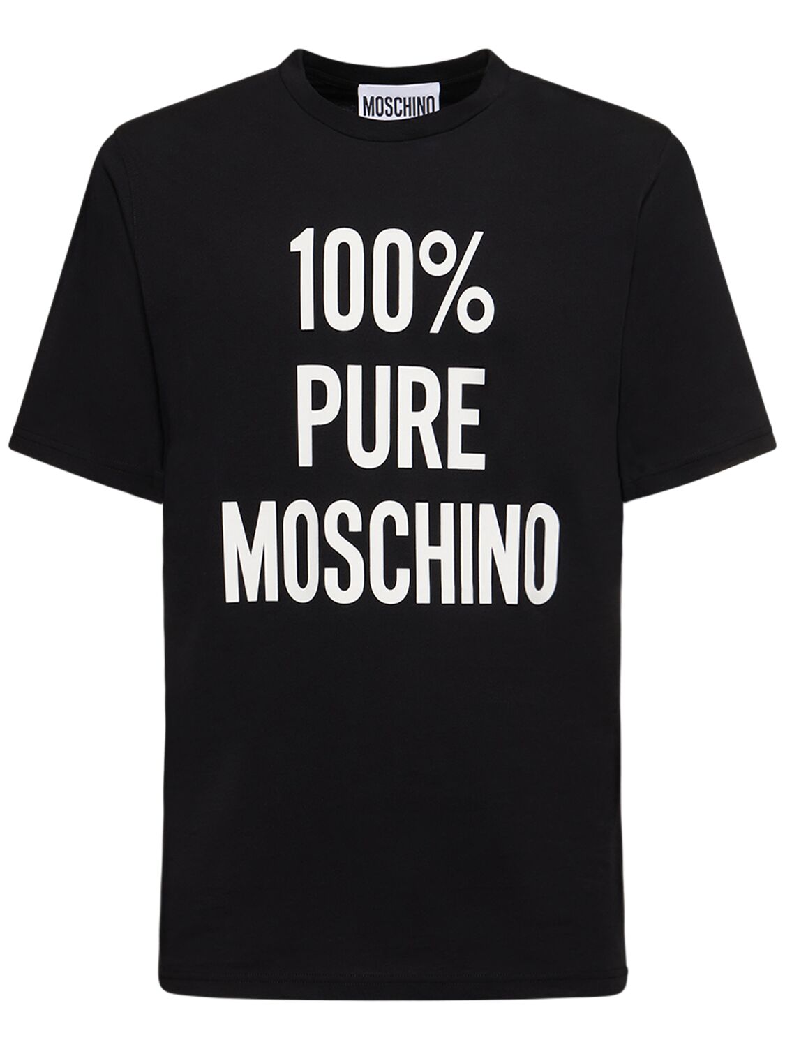 T-shirt Aus Baumwolle „100% Pure “ - MOSCHINO - Modalova